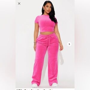 Fashion nova velour set , M